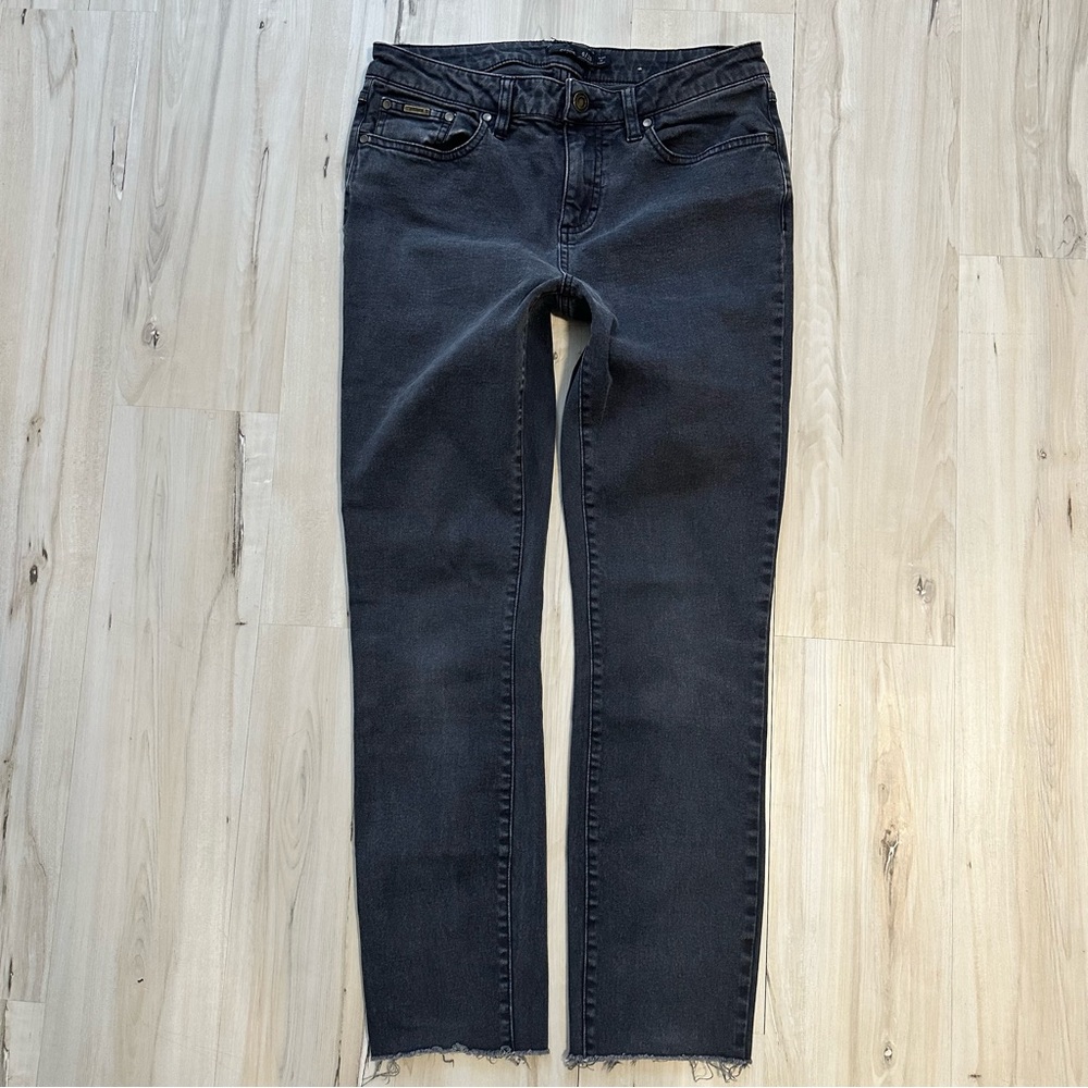 Black PRANA Mid-rise Skinny Jeans Raw Hem Size  6 / 28